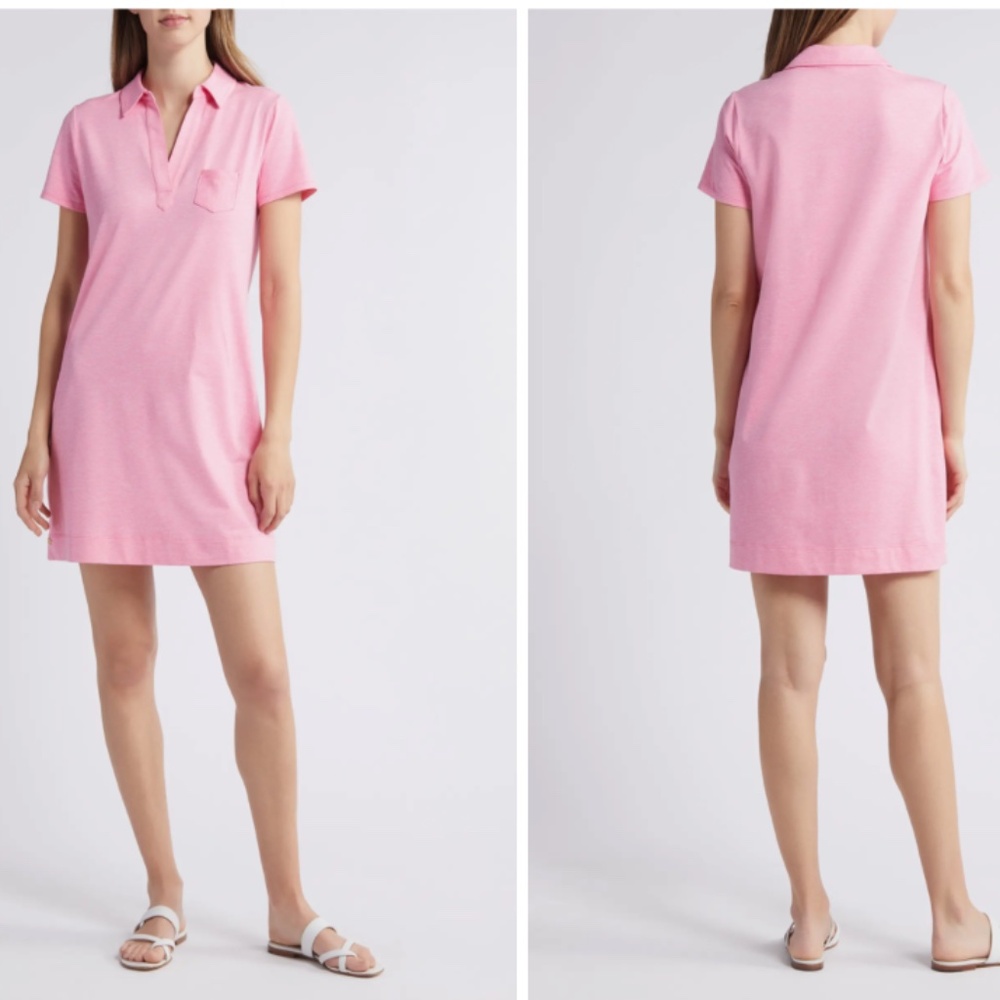 NWT LILLY PULITZER Dune UPF 50+ POLO Shirtdress Short Sleeve Pink SIZE S